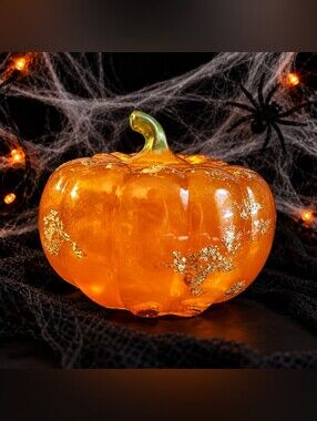 Handcrafted Resin Pumpkin Trinket Or Candle Holder
